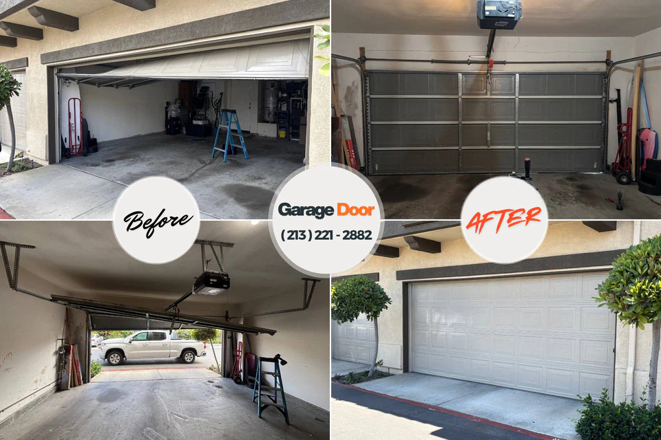 Before and after: garage door repair Northdale, FL